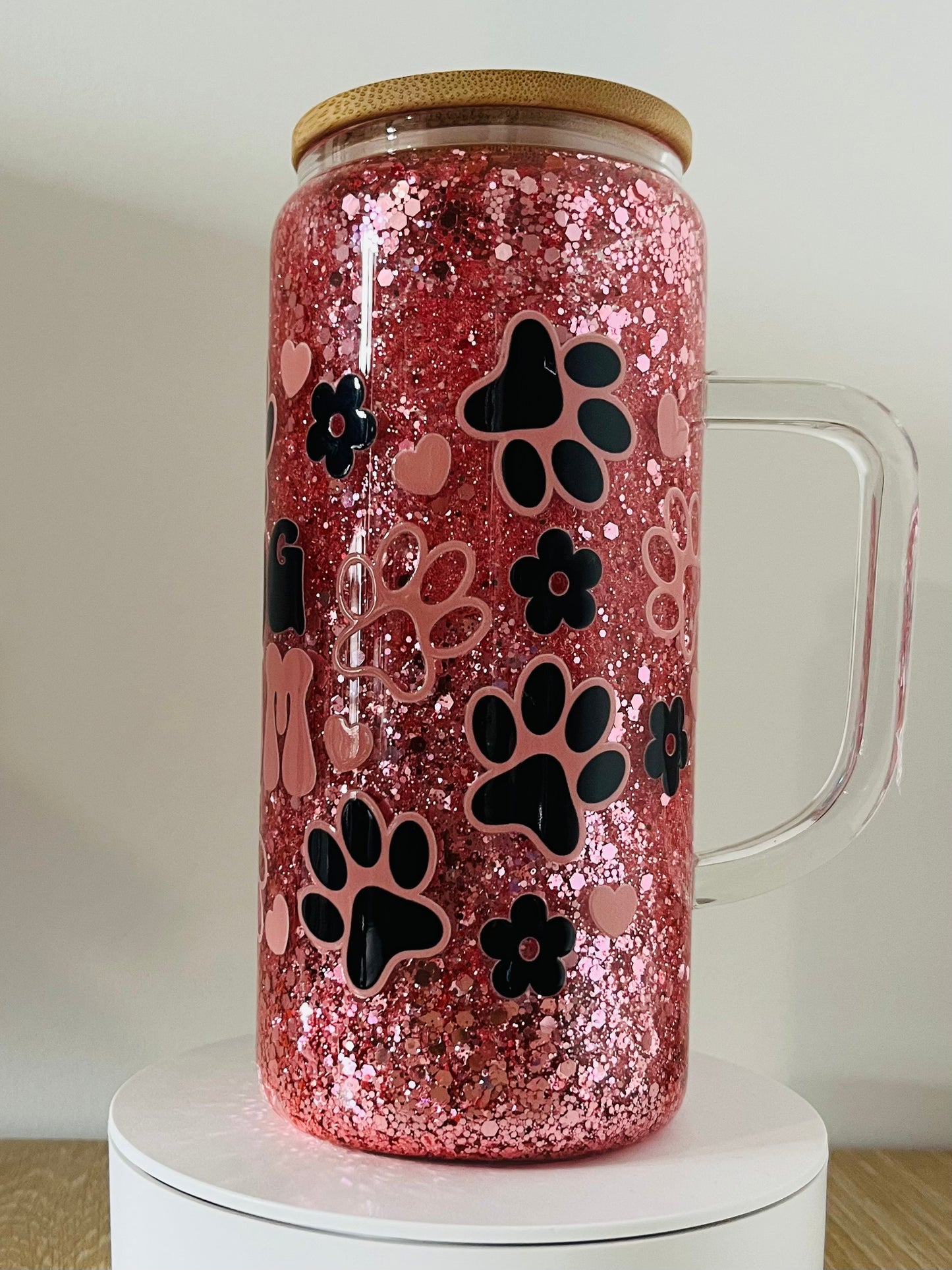 Dog Mom - Tall Glass with Handle