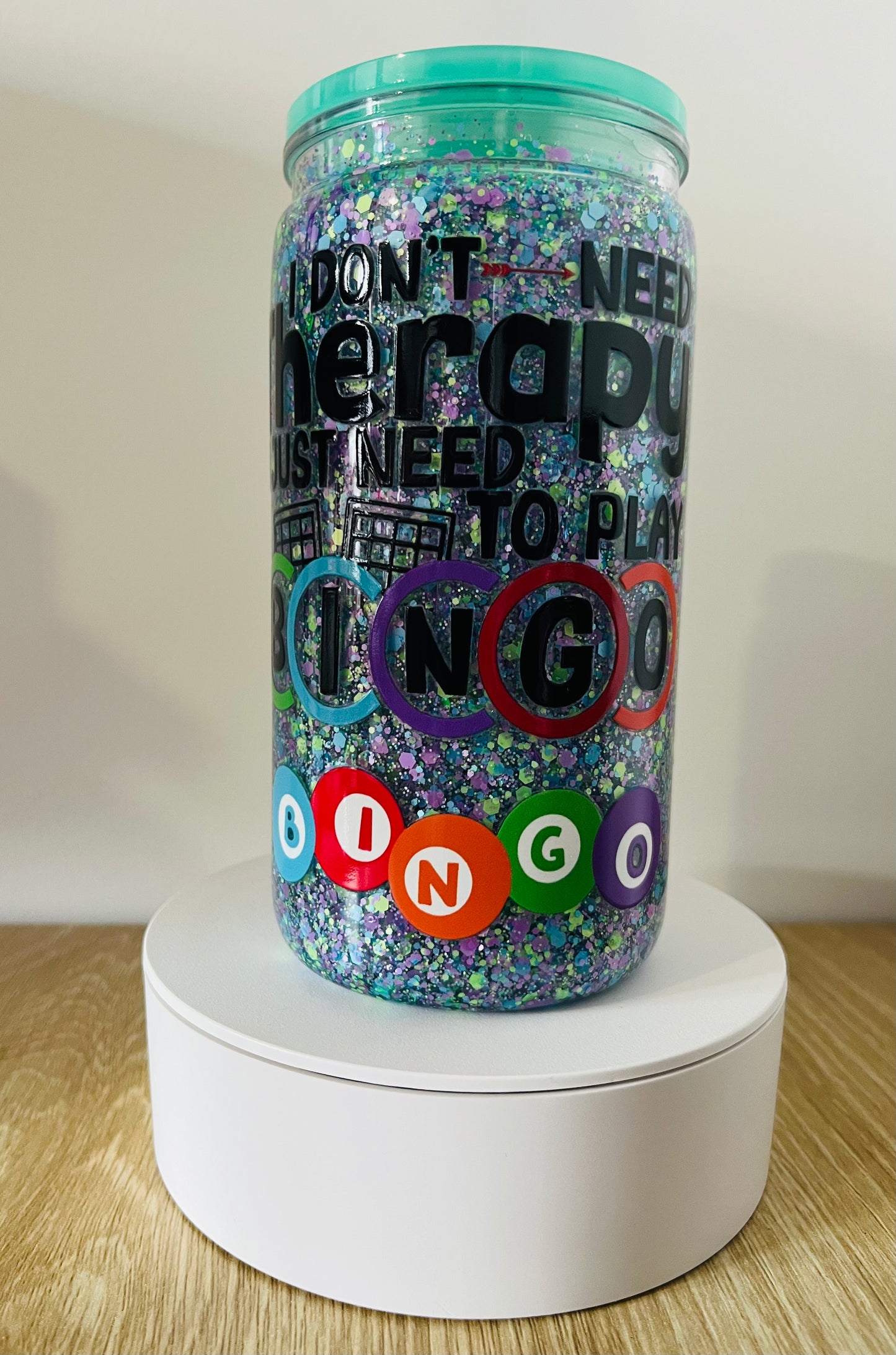 Bingo / Therapy - Acrylic Snowglobe Tumbler