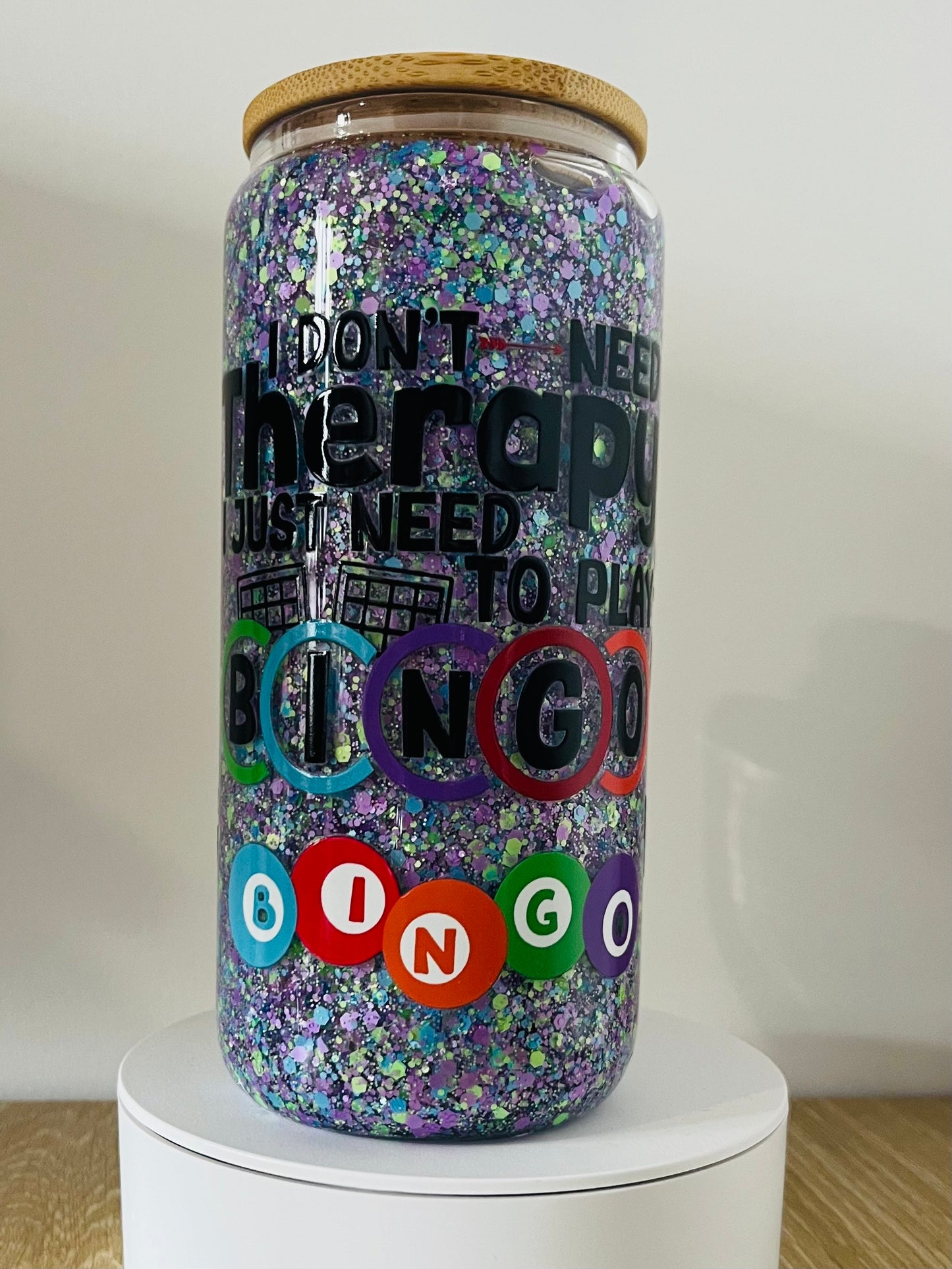 Therapy / Bingo - Tall Glass with Handle