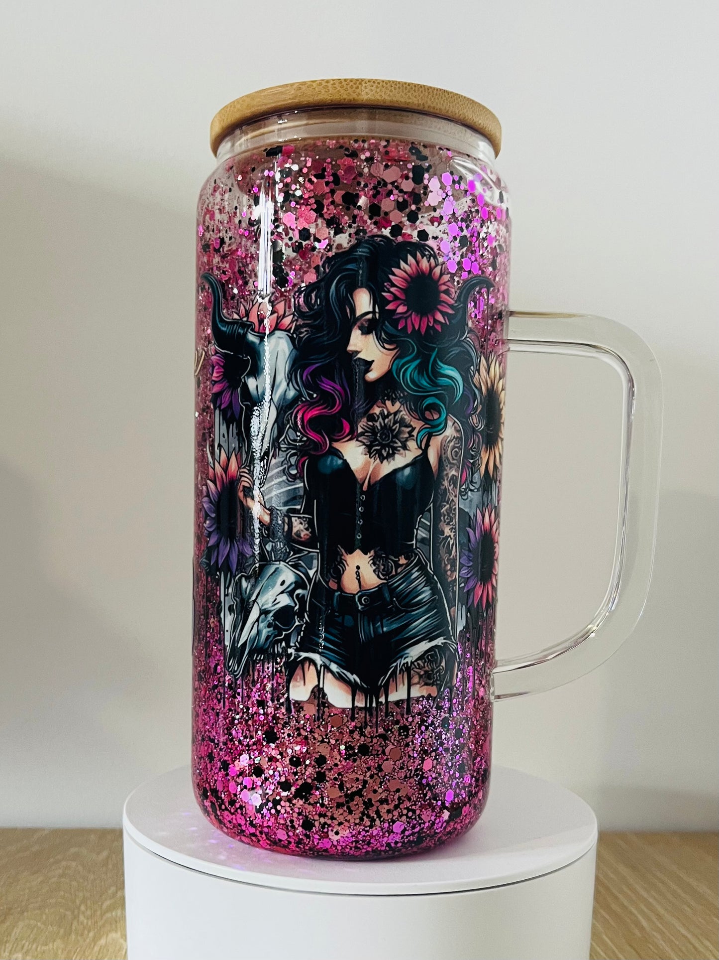 Tattoo Girl - Tall Glass with Handle