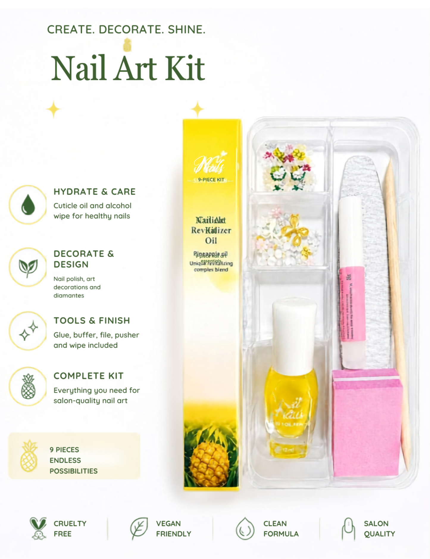 NAIL ART KIT - PINEAPPLE