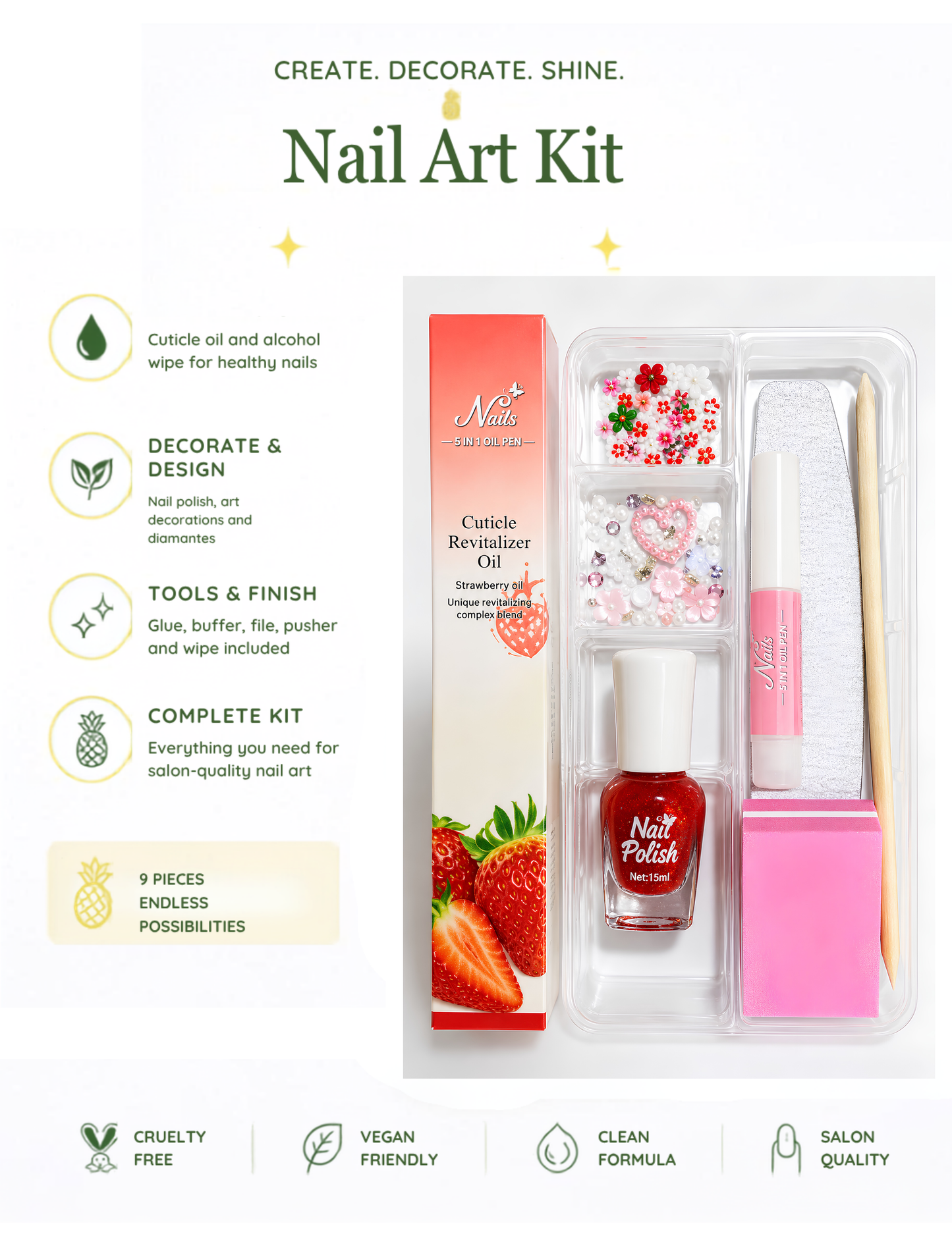 NAIL ART KIT - STRAWBERRIES