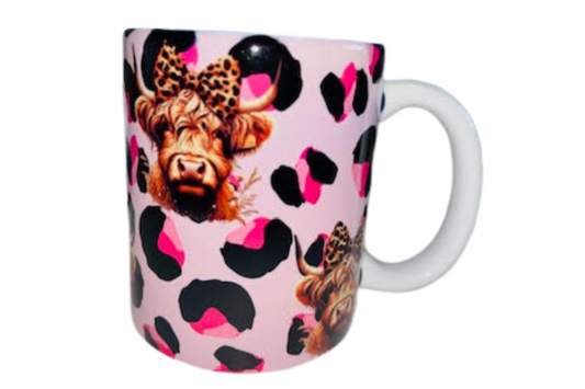 HIGHLAND COW/PINK LEOARD PRINT