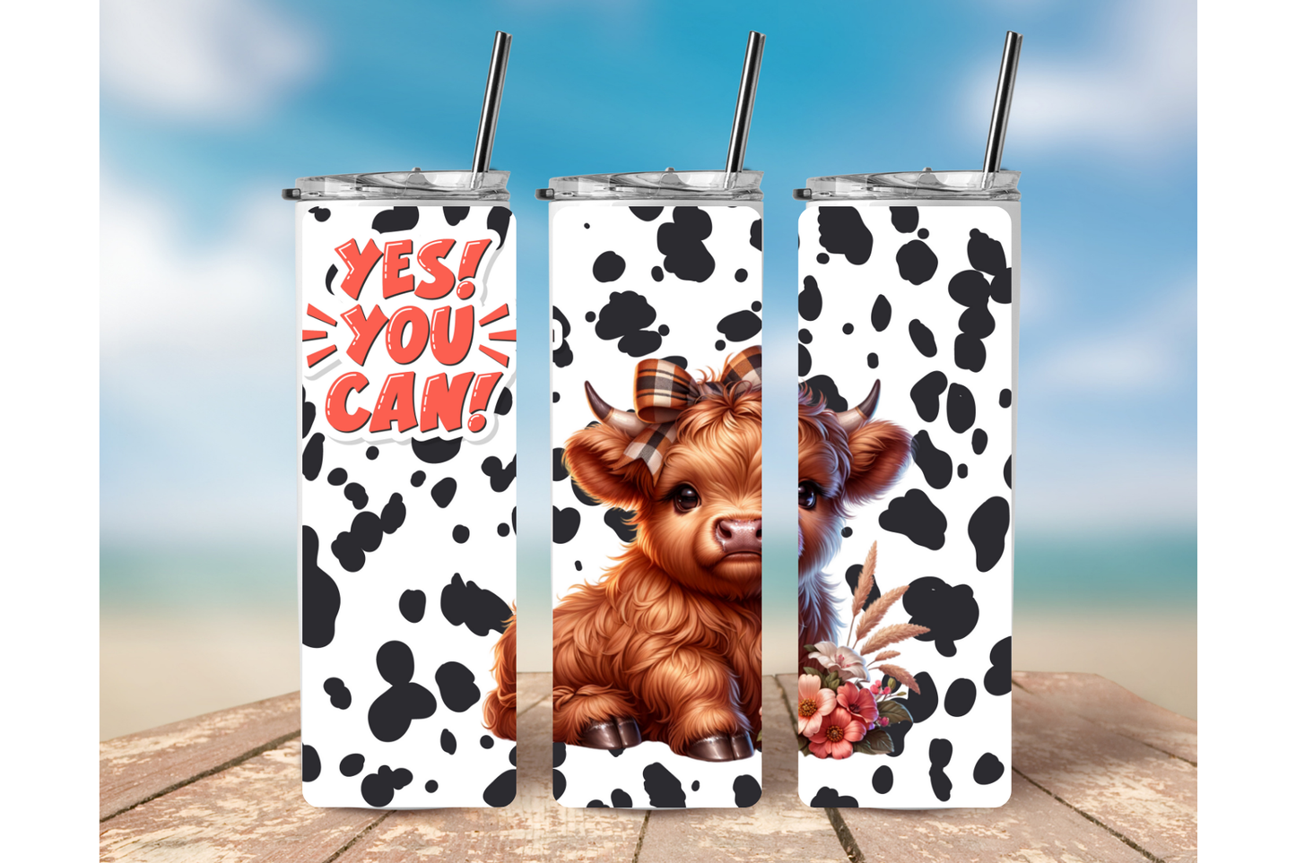 YES YOU CAN - LEOPARD PRINT HIGHLAND COW
